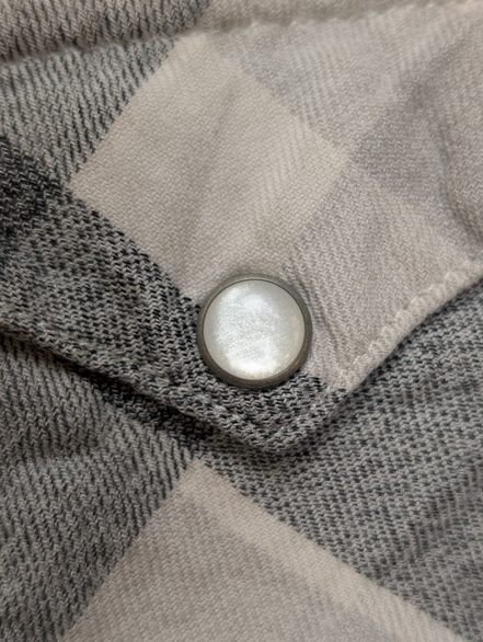 Chemise LEVI'S Western Flanelle à Carreaux Gris et Blanc Manches Longues T.M