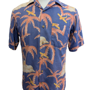 Chemise Hawaïenne Chess King Motifs Palmiers et Avions - Taille S