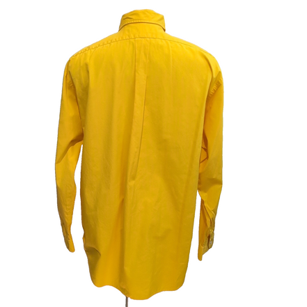Chemise Ralph Lauren Classic Fit L Jaune Made in Peru Sans Logo Coton