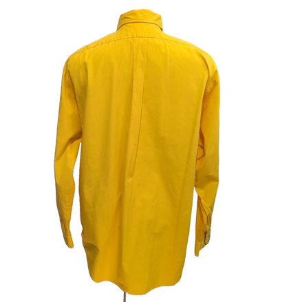 Chemise Ralph Lauren Classic Fit L Jaune Made in Peru Sans Logo Coton