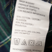 🌲 Chemise IZOD S Flanelle Poly-Coton Carreaux Vert |305S