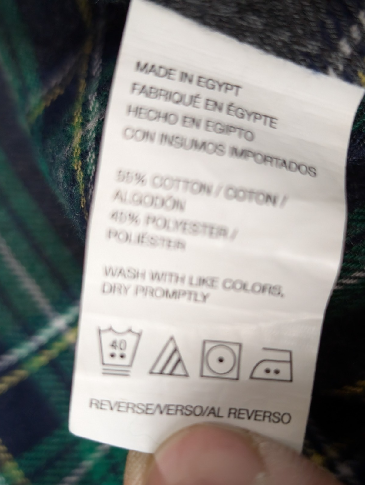 🌲 Chemise IZOD S Flanelle Poly-Coton Carreaux Vert |305S