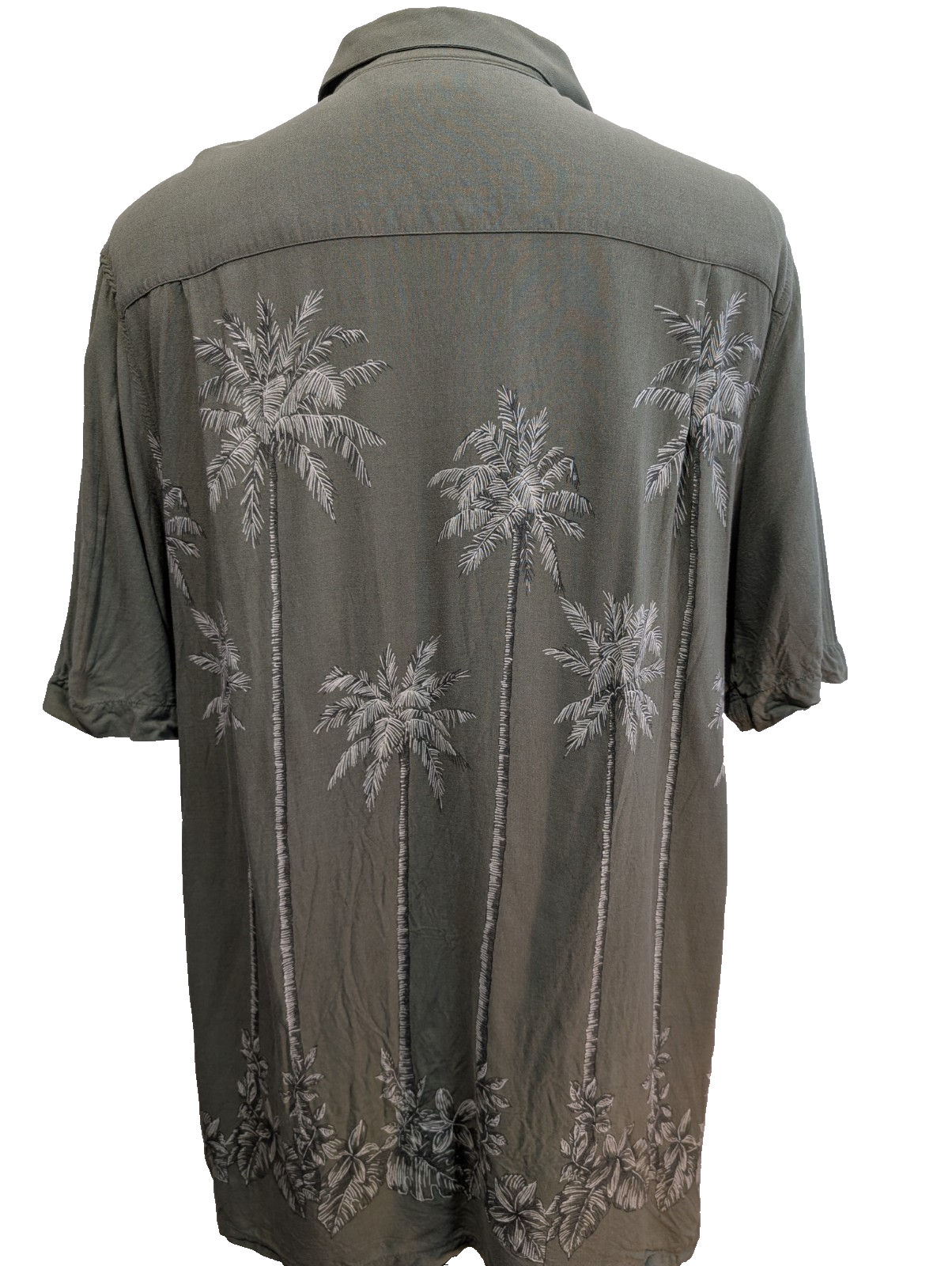 Chemise Hawaïenne CROFT & BARROW Kaki Motifs Palmiers - Taille L