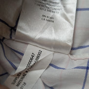 Chemise Ralph Lauren blanche à carreaux bleue logo bleu marine coton taille L bd