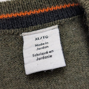 Pull CALVIN KLEIN Col V 100% Laine Mérinos Extra Fine Kaki Homme XL/XXL