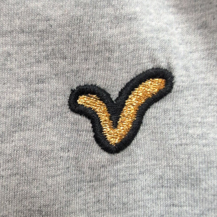 T-shirt VOI Jeans Co Gris Taille M Neuf Étiquette Logo Brodé Coton Viscose