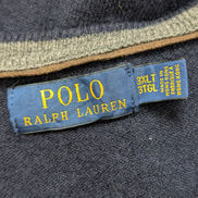 Pull Polo Ralph Lauren 100% Laine Mérinos Bleu Marine Col V - Taille 3XL