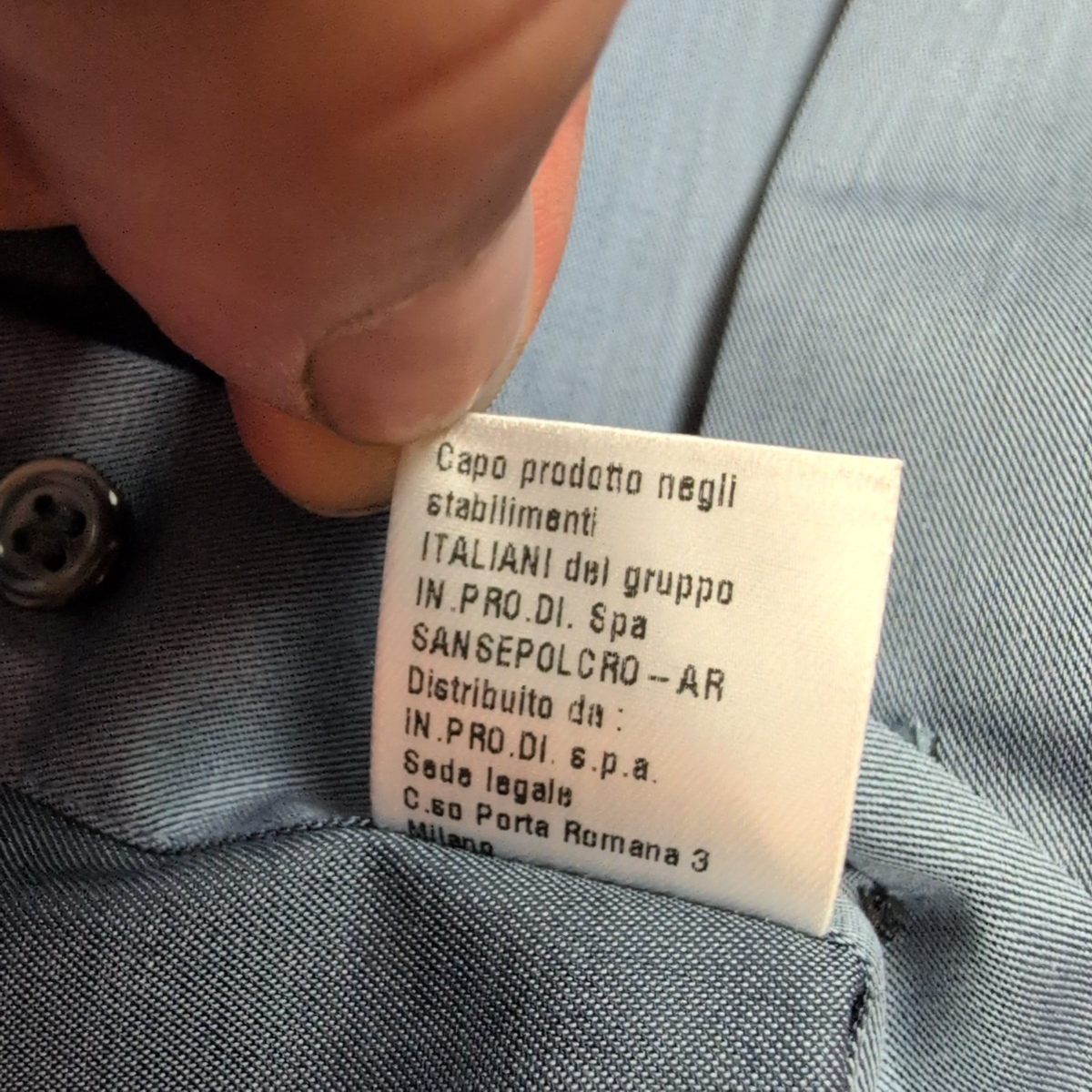 Chemise Ingram 2XL Bleu Uni 100% Coton Neuve Sans Étiquette Italie