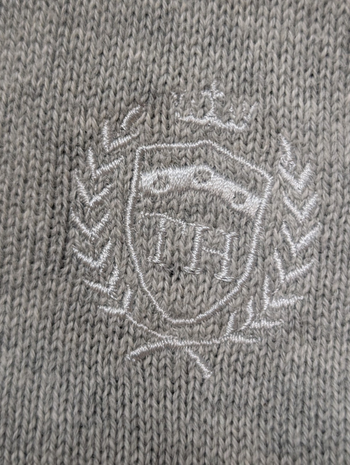 Gilet Zippé Tommy Hilfiger Femme Gris avec Écusson Brodé - Taille 2XL