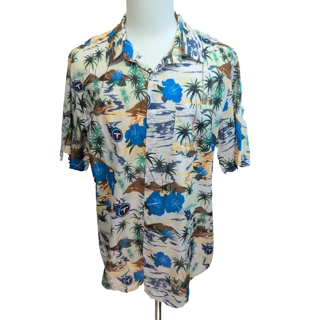 Chemise Hawaïenne Manches Courtes NFL Team Apparel Volcan Palmier XL