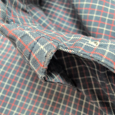 Chemise Ralph Lauren Taille L Classic Fit Gris Rouge Carreaux Logo Brodé Coton