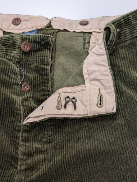Pantalon Velours côtelé Polo Ralph Lauren W42 L30 Vert Bouteille Vintage