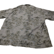 Chemise hawaïenne lin et coton Van Heusen palmiers manches courtes XL #716h