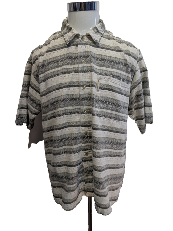 CHEMISE COLUMBIA Manches Courtes L MOTIF PALMIERS Hawaii Tropical Vintage |234S