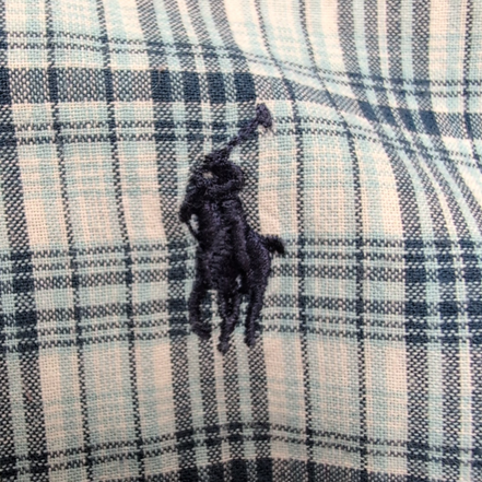 Chemise Ralph Lauren Classic Fit Homme M Vintage Bleu Carreaux Manches Courtes