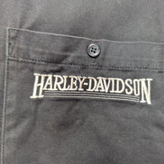 Chemise Harley Davidson XL Noire Coton Poches Boutonnées Logo Brodé