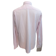 Chemise BURBERRY 100% Coton Rose Fuchsia L Logo Brodé Manches Longues