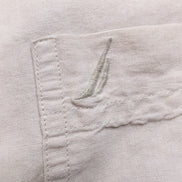 Chemise Nautica lin coton beige crème poche logo manches courtes M