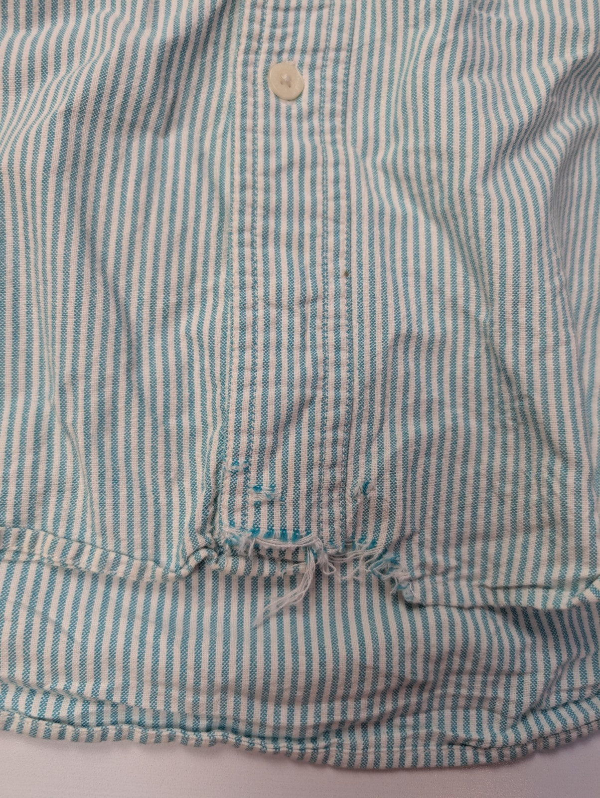 Chemise CHAPS verte menthe à rayures avec poche et logo brodé taille XL #253msch