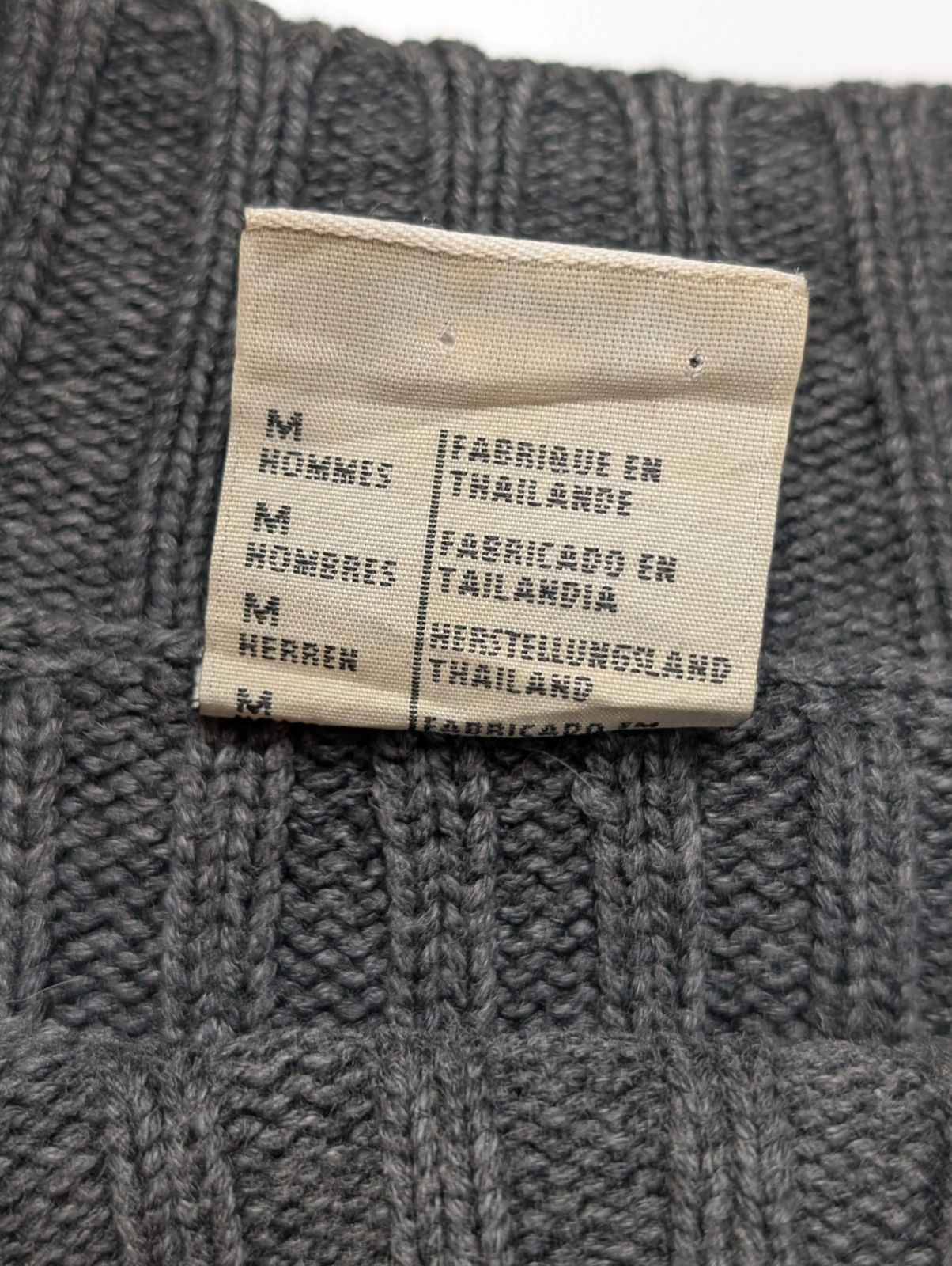 Pull Columbia vintage modèle XCO gris à rayures côtelées homme taille M