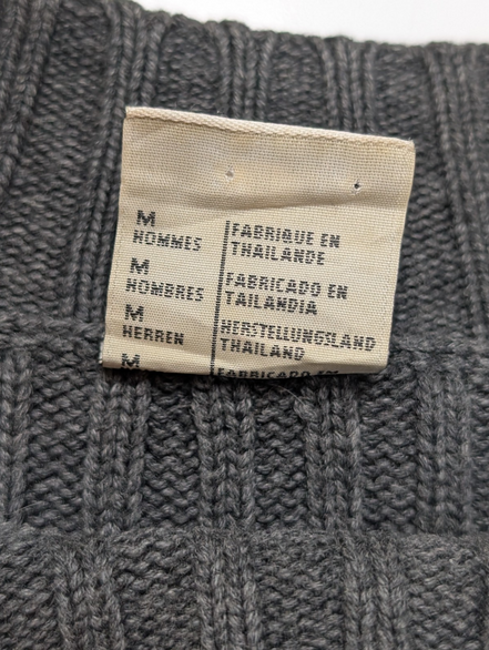 Pull Columbia vintage modèle XCO gris à rayures côtelées homme taille M
