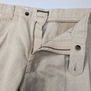 Pantalon Dockers Lin Coton Beige Chino à Pinces Relaxed Fit Taille W36 L30