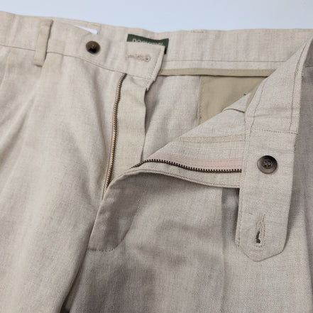 Pantalon Dockers Lin Coton Beige Chino à Pinces Relaxed Fit Taille W36 L30