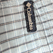 Chemise Columbia Vert Pâle Petits Carreaux Taille XL 100% Coton Manches courtes