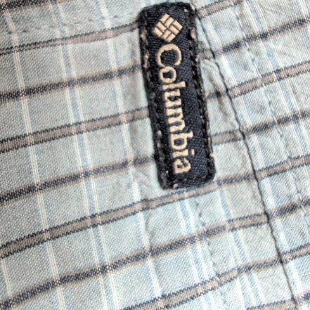 Chemise Columbia Vert Pâle Petits Carreaux Taille XL 100% Coton Manches courtes