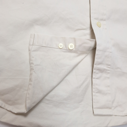 Chemise Nautica Taille L Blanc Cassé Coton Épais Logo Brodé Manches longues
