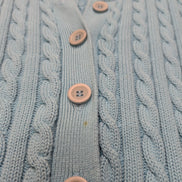 Gilet L.L. Bean Torsadé Bleu Ciel à Manches Courtes en Coton - Taille S