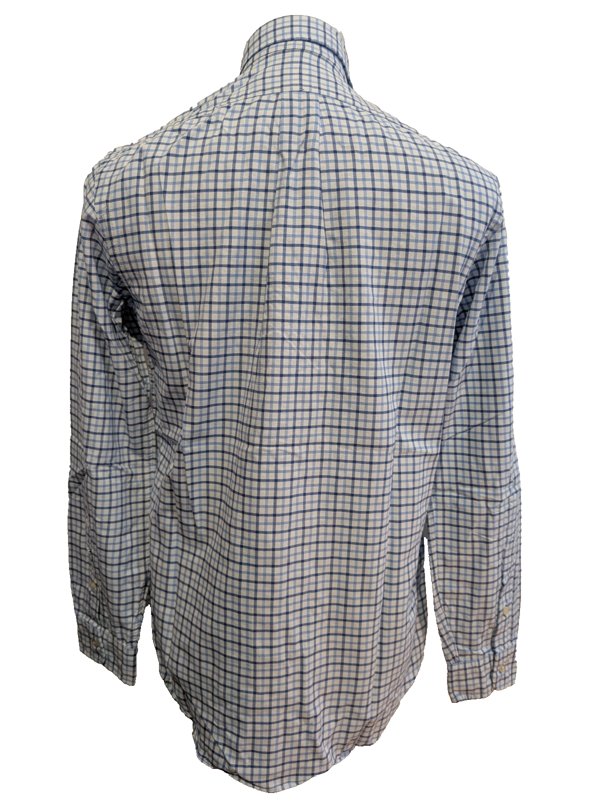 Ralph Lauren Chemise Homme S Bleu Blanc Gingham Manches Longues Logo Bleu Marine