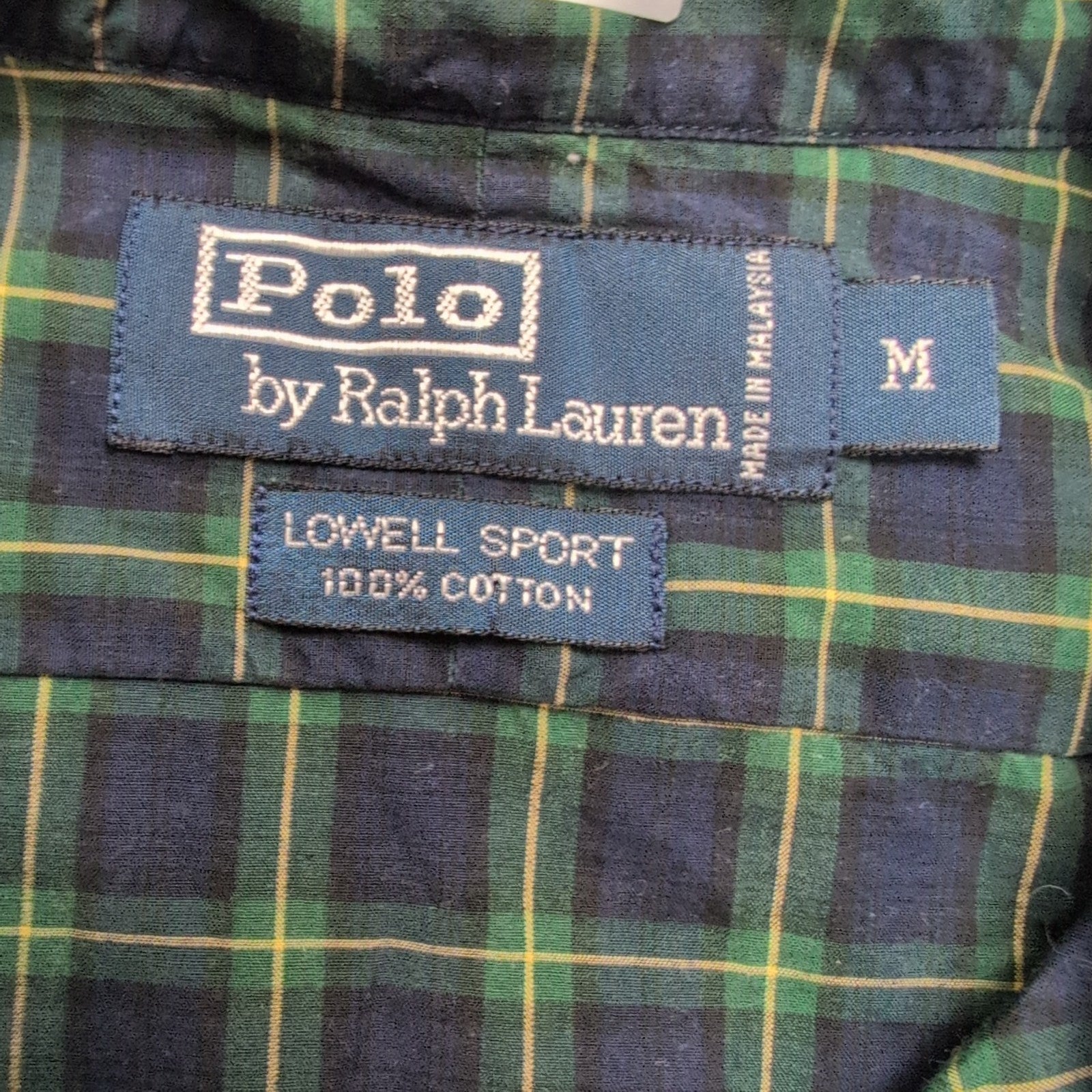 Chemise Polo Ralph Lauren Lowell Sport M Carreaux Logo Rouge manches longues
