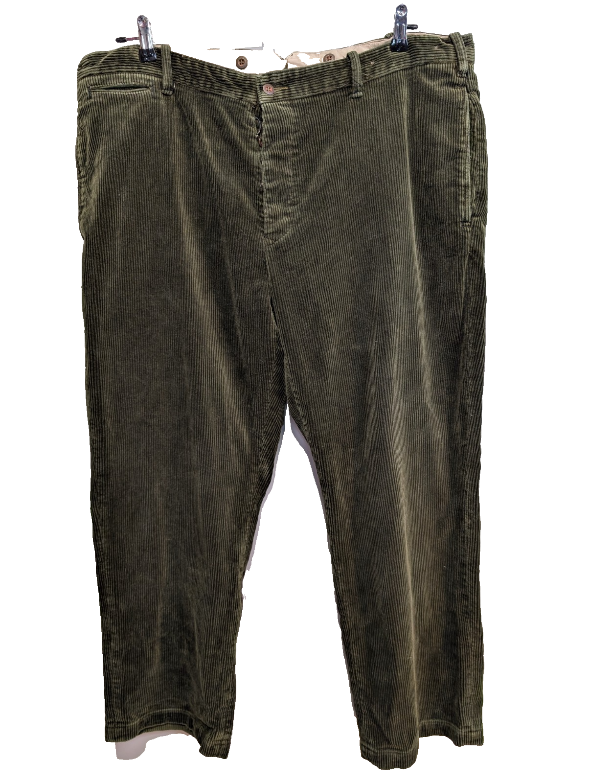 Pantalon Velours côtelé Polo Ralph Lauren W42 L30 Vert Bouteille Vintage