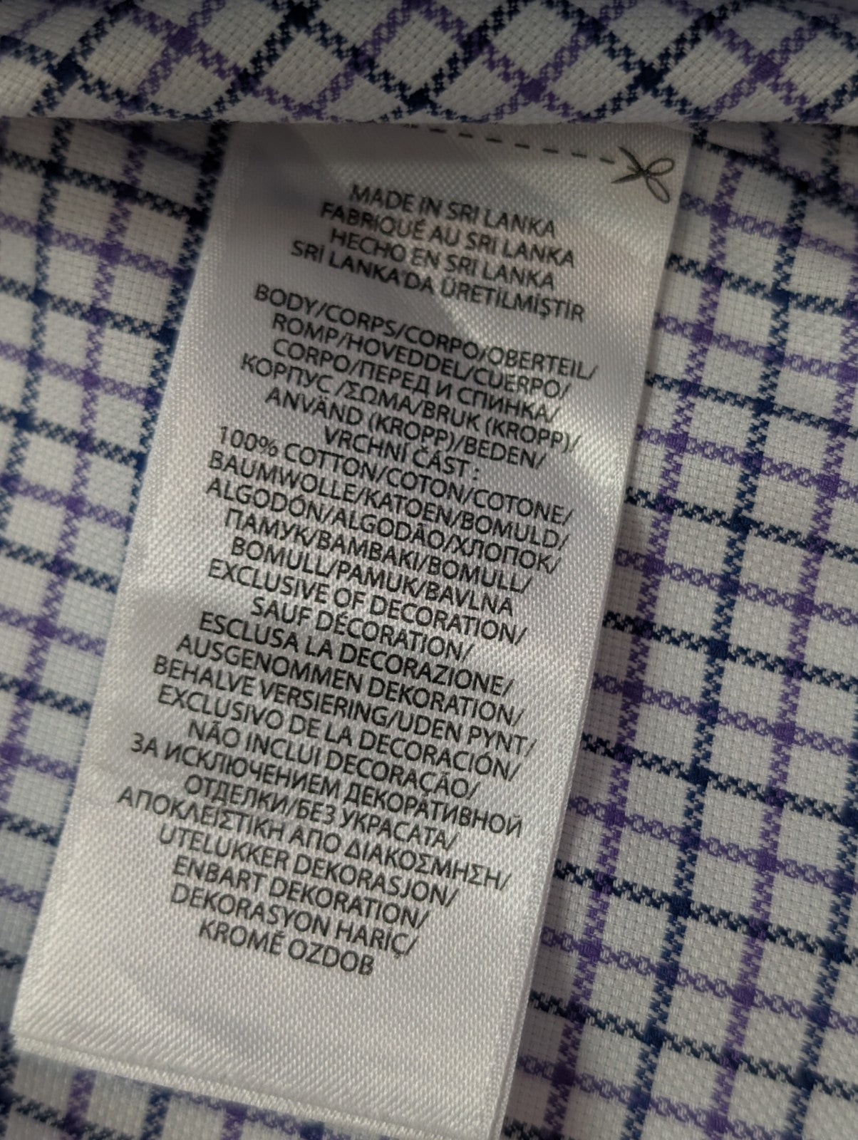 Chemise Ralph Lauren violet petits carreaux logo marine taille M / L #2558