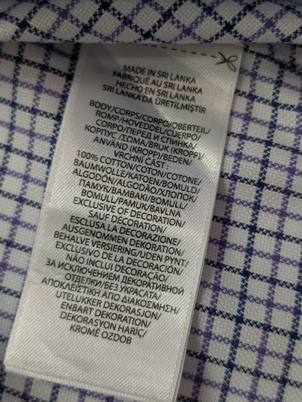 Chemise Ralph Lauren violet petits carreaux logo marine taille M / L #2558