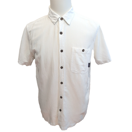 Chemise Patagonia M Blanc 100% Coton Organique Poche Manches Courtes