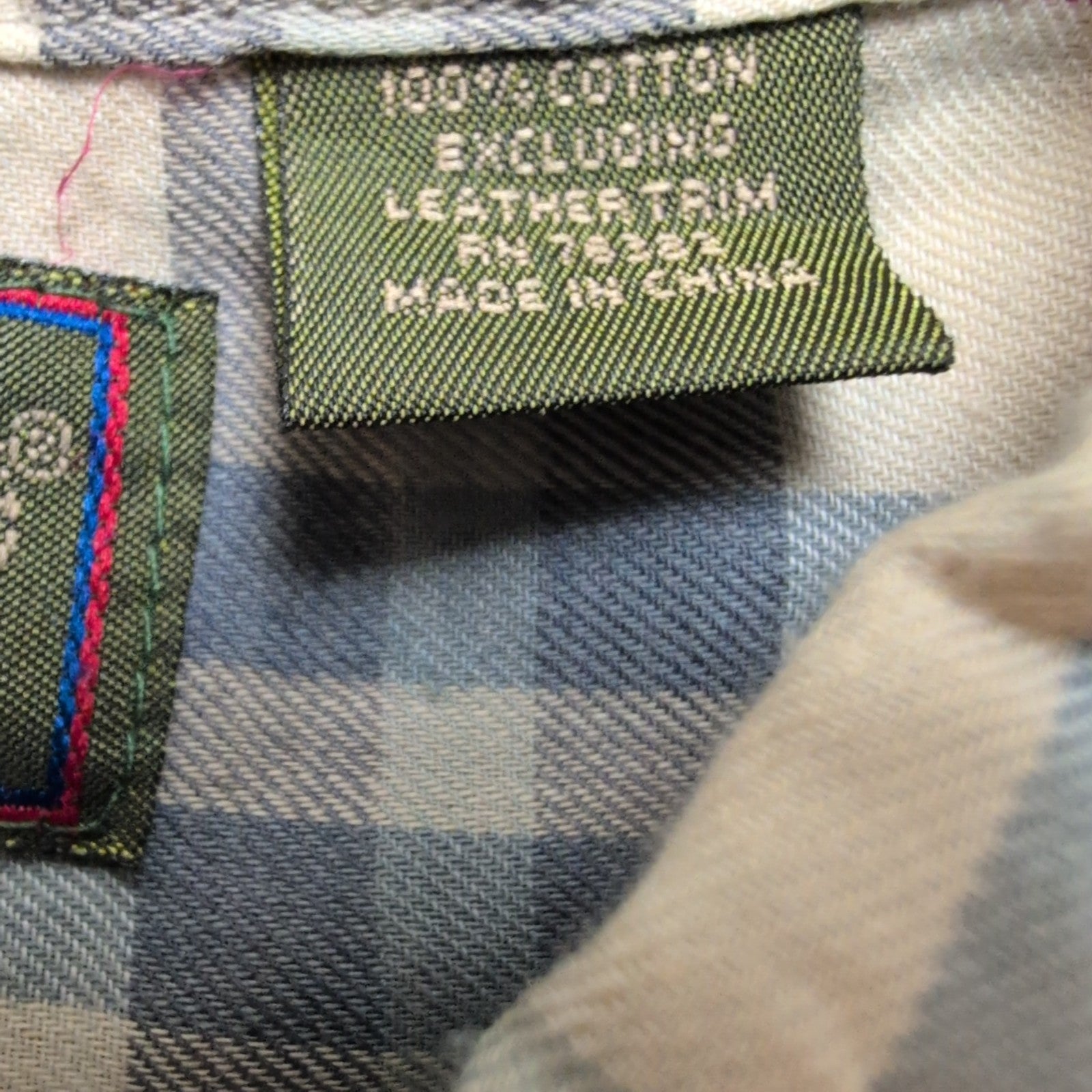 Chemise TIMBERLAND Homme L/XL à Carreaux Crème et Bordeaux Logo Brodé