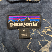 Chemise Patagonia XL Bleu Marine Motif Western Manches Courtes Chanvre Coton