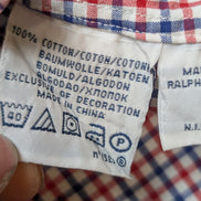 Chemise Polo Ralph Lauren Shirt M Custom Fit Vichy Bleu Rouge Blanc Button Down