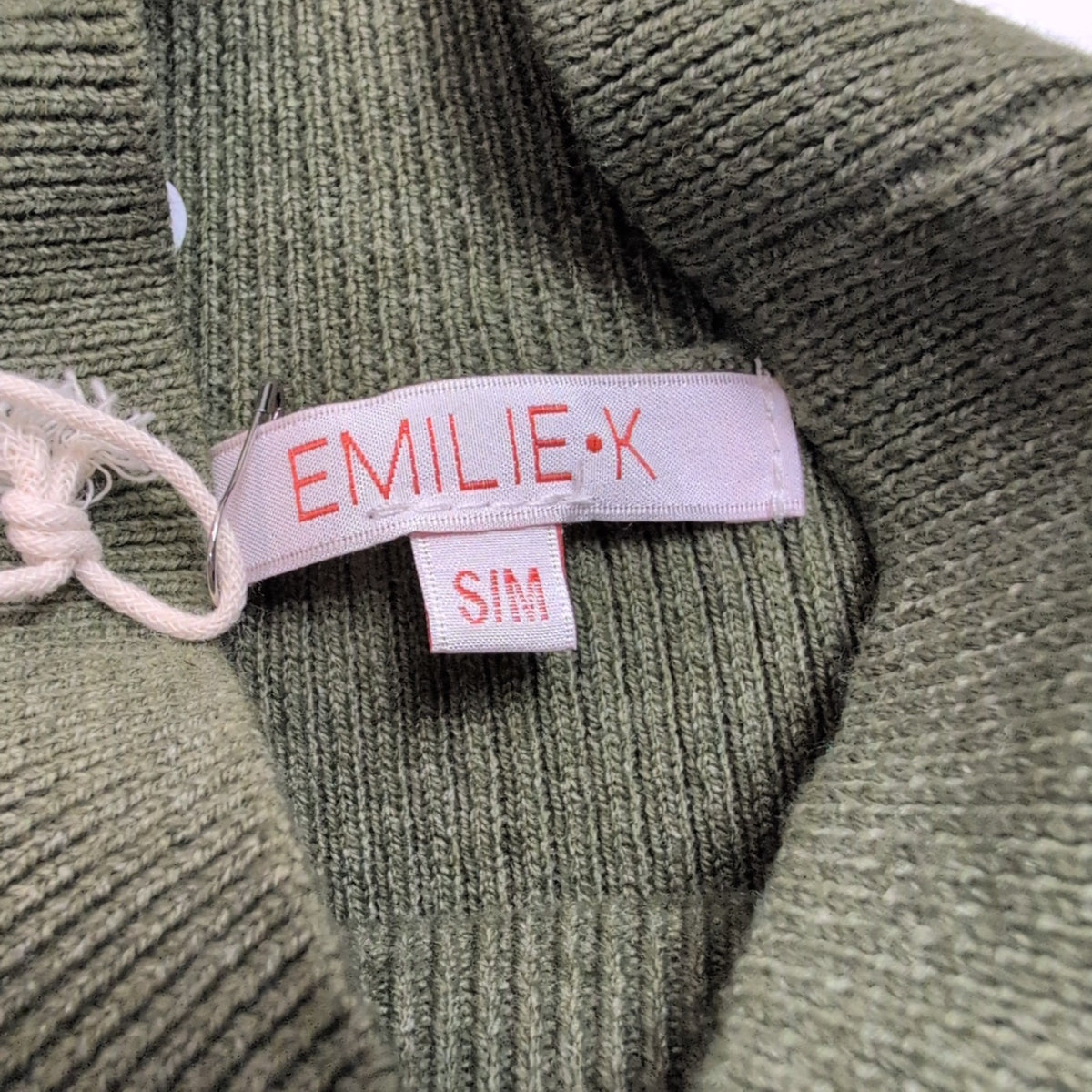 Robe Emilie.K Barnaba S/M Vert Kaki Manches Longues Neuve Étiquette