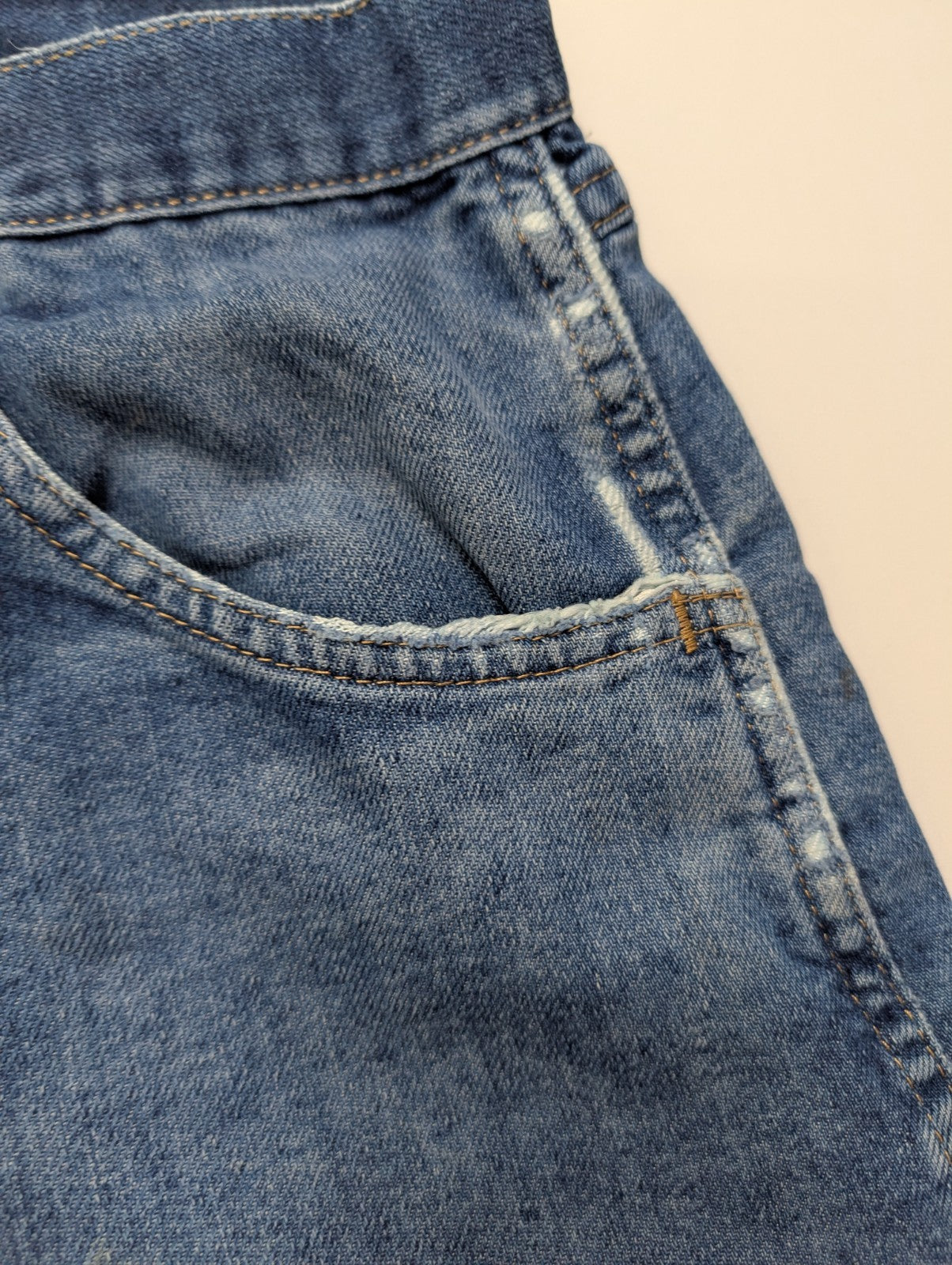 Jean Wrangler Homme Vintage Bleu W42 L29 Denim Pantalon Look Usé Distressed