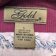 Chemise hawaïenne Gold by Tri-Mountain L bordeaux 100% soie manches courtes