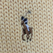 Pull POLO Ralph Lauren - Col rond Jaune 100% Coton - Coupe étroite - Taille L/S