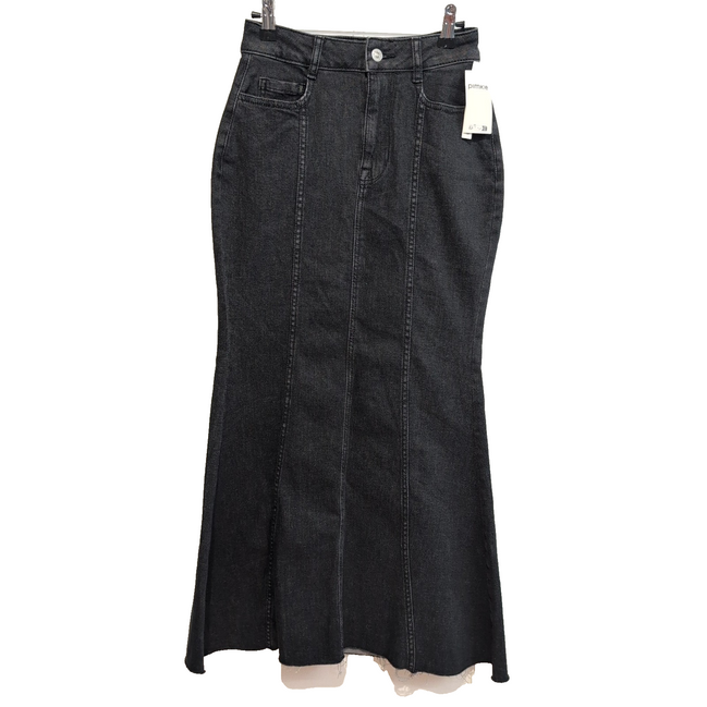 Jupe Longue Femme T34 Pimkie Jean Noir Stretch Neuve Étiquette 