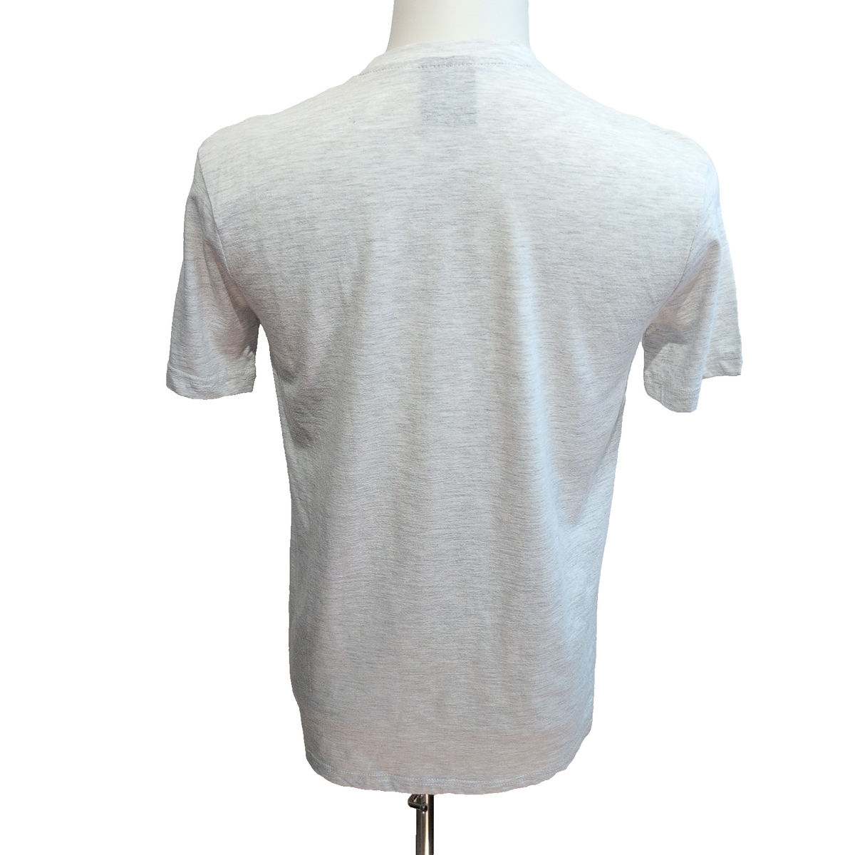 T-shirt HELME Homme S Blanc Chiné Gris 100% Coton Logo Minimaliste Neuf