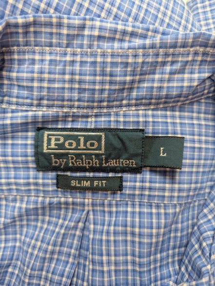 Chemise Polo Ralph Lauren Bleu à petits carreaux Taille L - Excellent état