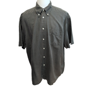 Chemise GAP manches courtes 55% lin 45% coton vert kaki poche XXL