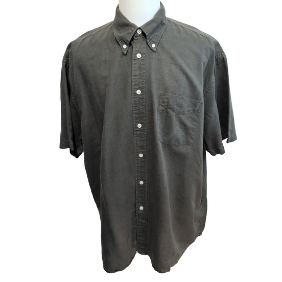 Chemise GAP manches courtes 55% lin 45% coton vert kaki poche XXL