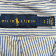 Chemise Ralph Lauren S Bleue Rayures Logo Bleu Manches Courtes